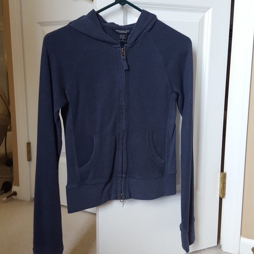 Abercrombie & Fitch- Navy two way zip up jacket